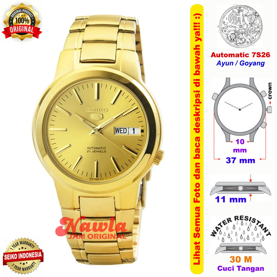 Seiko 5 Automatic SNKA10K1 Gold Ion Plated - Jam Tangan Pria SNKA10