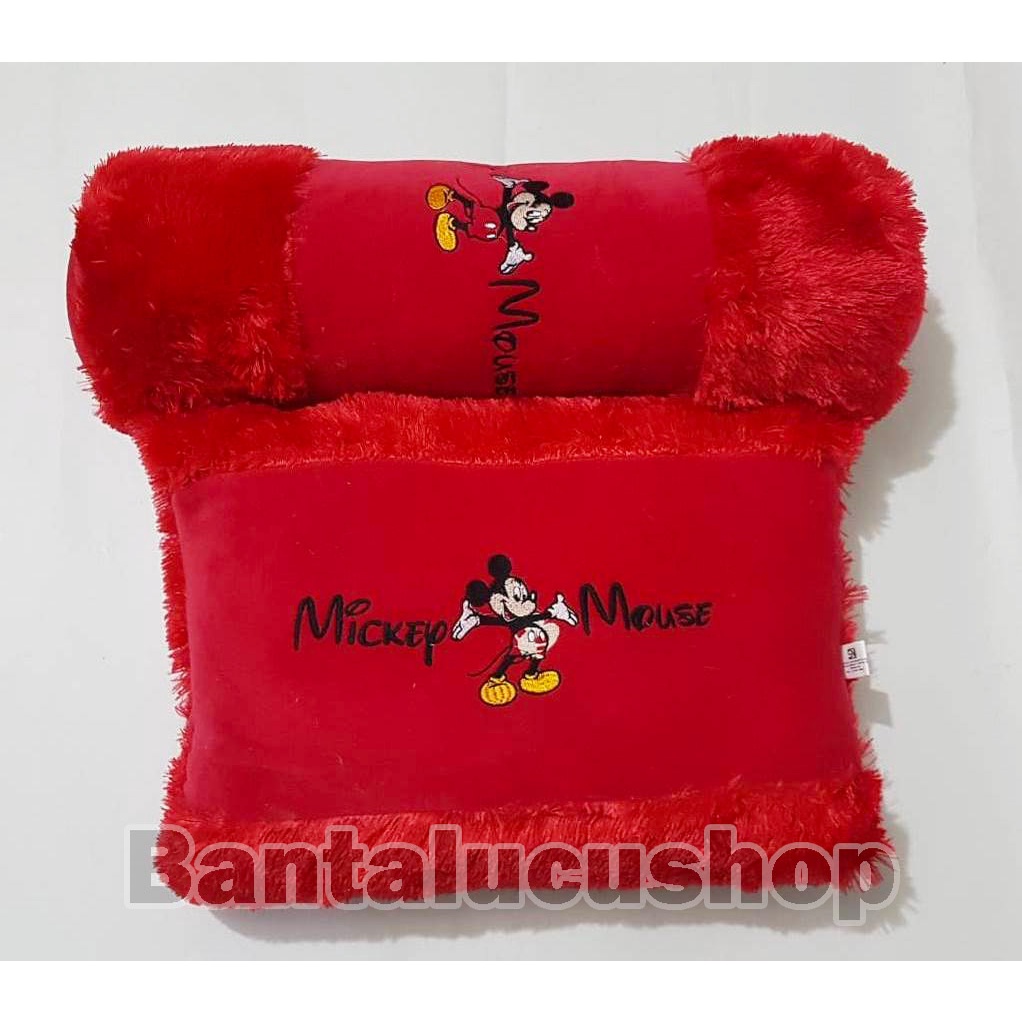 Bantal Karakter Mickey Mouse Bantal Bulu Lasfur Ukuran Standar Dewasa