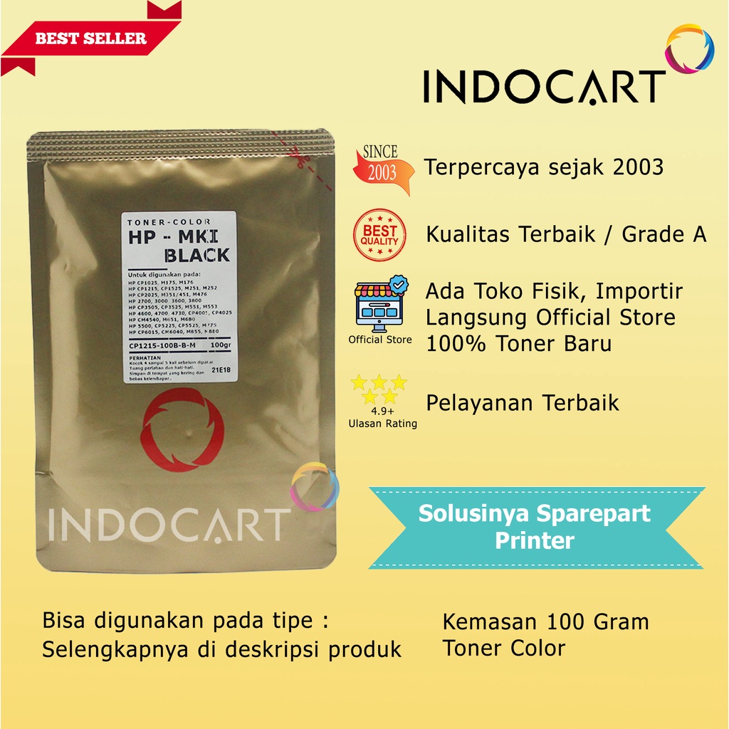 Serbuk Toner Warna Mitsubishi-CC530A 304A-HP CP2025 CM2320-100gr-K