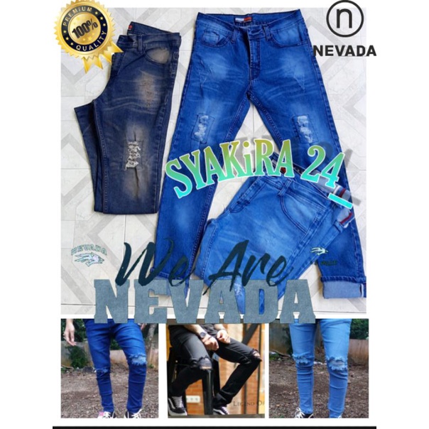 NEVADA JEANS SOBEK  LUTUT STYLISH