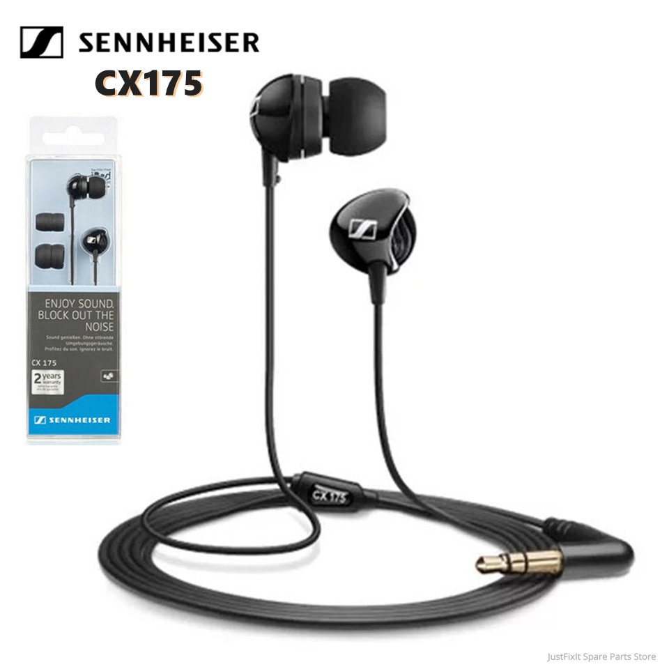 Sennheiser CX175 Headset Earphone Kabel HIFI Dengan Noise Reduction