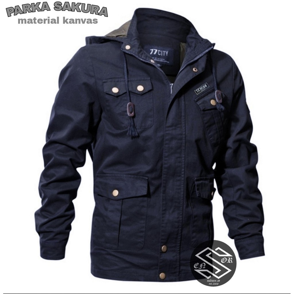 Jaket Parka - Jaket Parka kanvas - Jaket Parka Sakura Tebal - Jaket Motor Cowok Kekinian