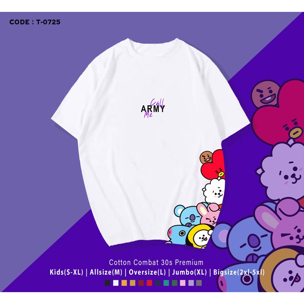 KAOS ARMY CALL ME/ KAOS T SHIRT WANITA PRIA / UK M -XL / KAOS LENGAN PENDEK / KAOS OVER SIZE