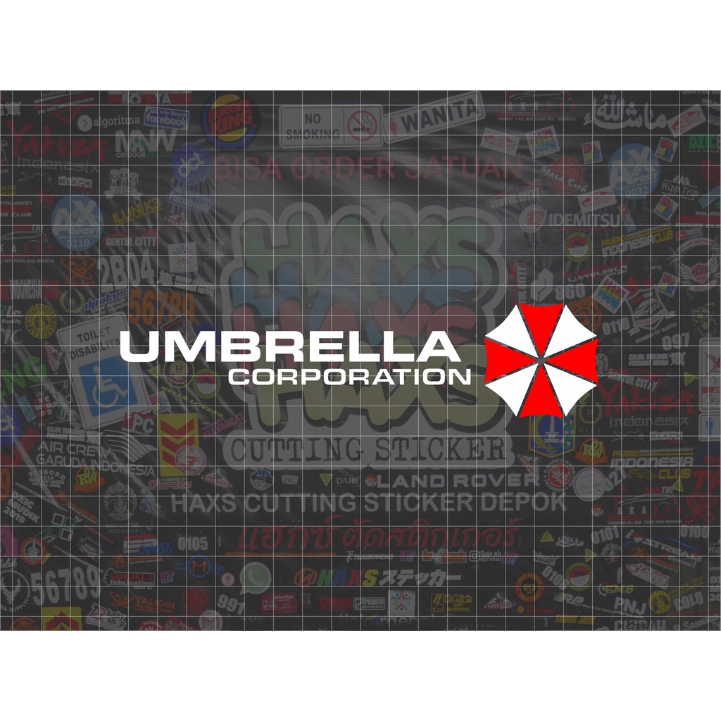 Cutting Sticker Umbrella Corporation Ukuran 20 Cm Untuk Mobil dan Motor