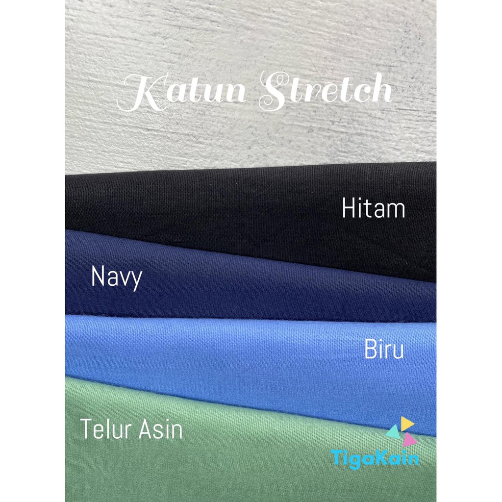 1 Meter Kain Katun Stretch Bahan Poplin Stretch