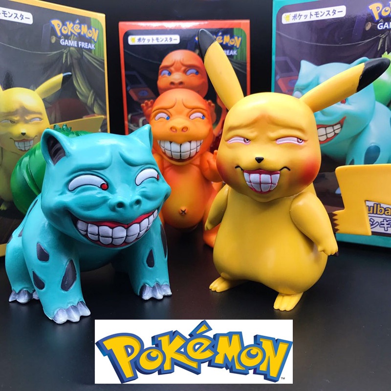 Mainan Action Figure Pokemon Pikachu Charmander Squirtle Genggui Bulbasaur Bahan PVC