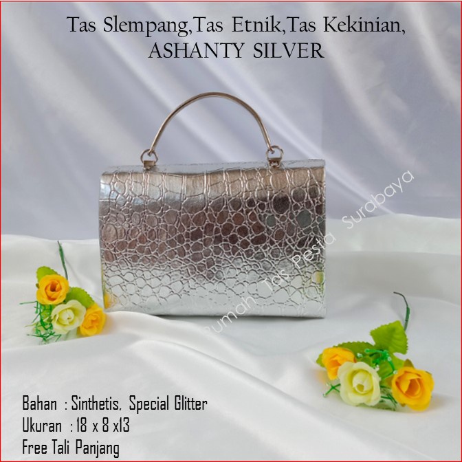 Tas Slempang,Tas Etnik,Tas Kekinian,ASHANTY SILVER