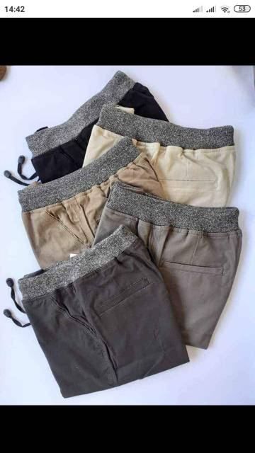 Celana Rip Chino Panjang Cowok Cinos Pria Chinos Pinggang Karet NR_Outfit Official COD