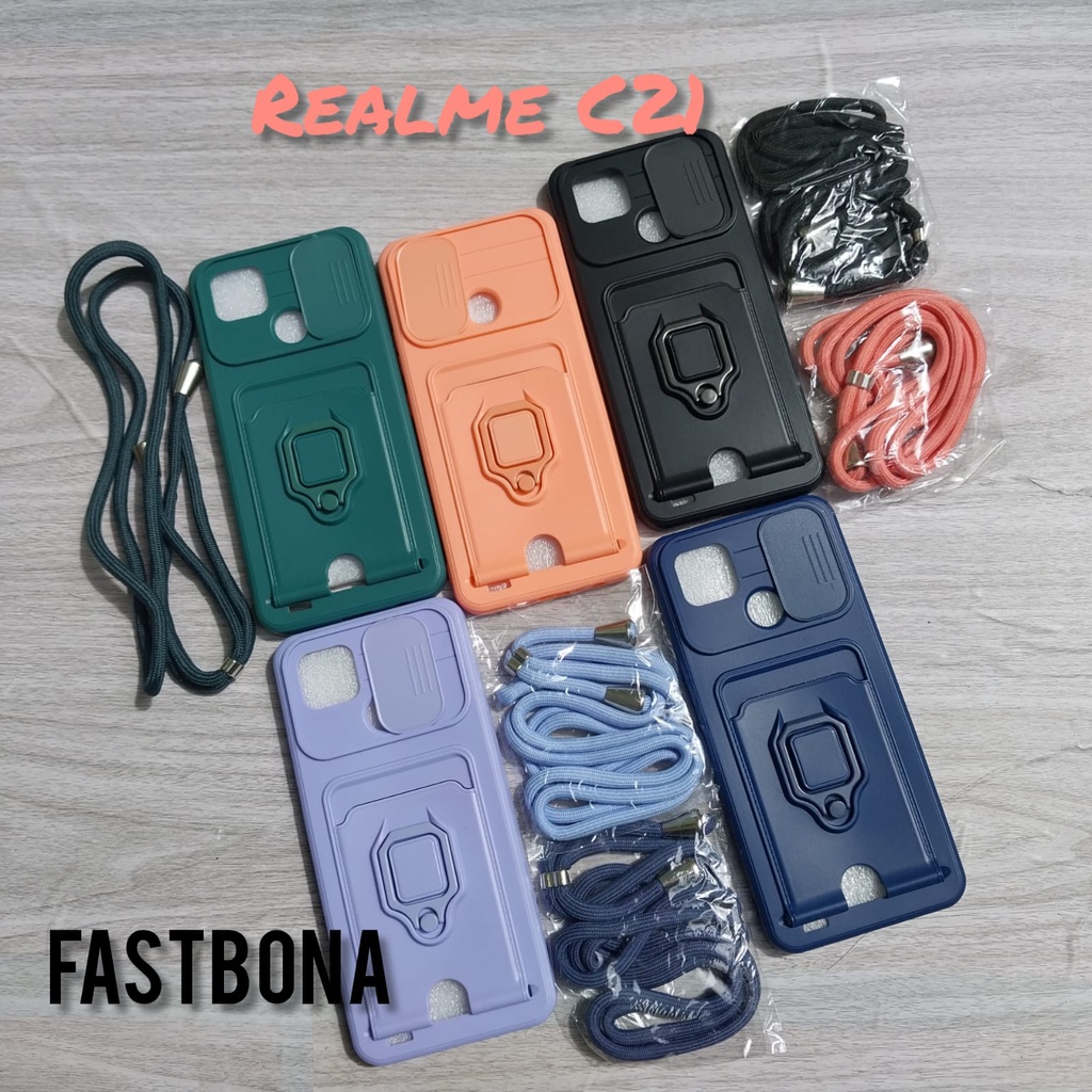 (Fast) Soft Case Pelindung Kamera REALME C21 Dengan Tali Lanyard