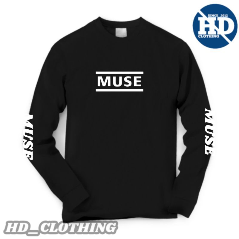 kaos musik lengan panjang band muse baju atasan pria cotton combed 30s