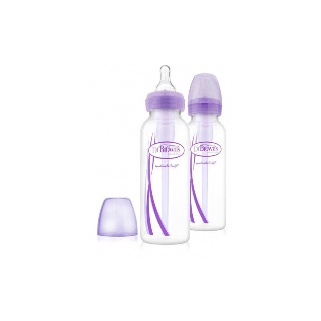 Dr Brown's 120ml / 250ml PP Narrow Neck Options Baby Bottle - Pink / Blue / Purple - isi 2pack