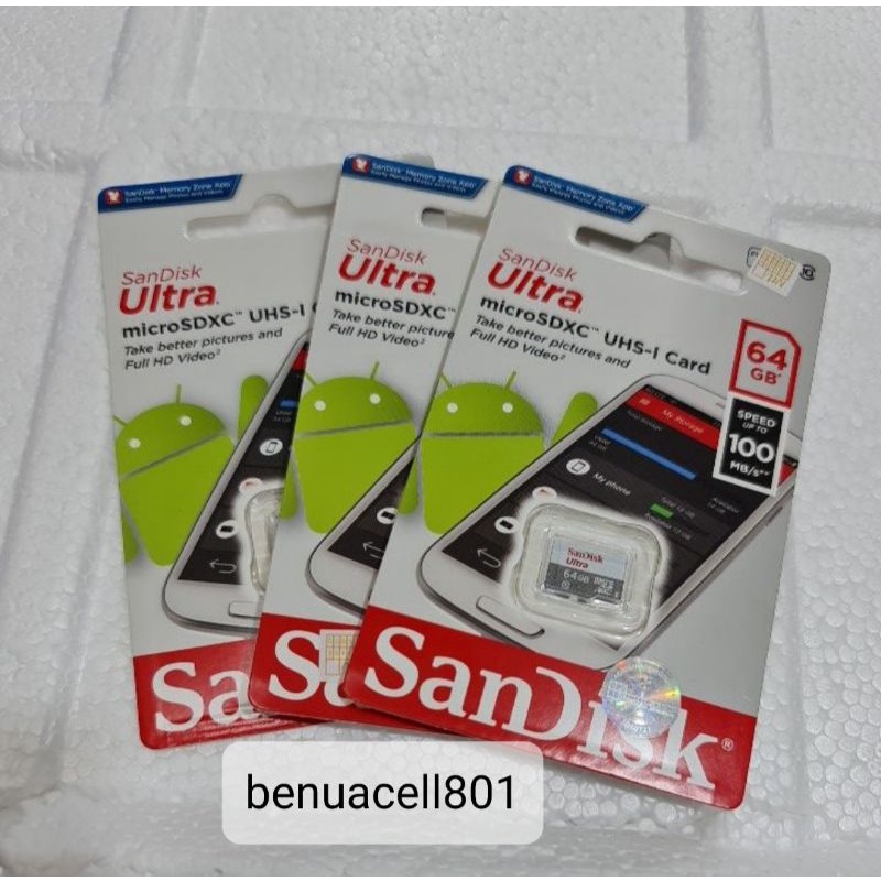 Memory Sandisk kartu memory sandisk micro sd 64 GB original