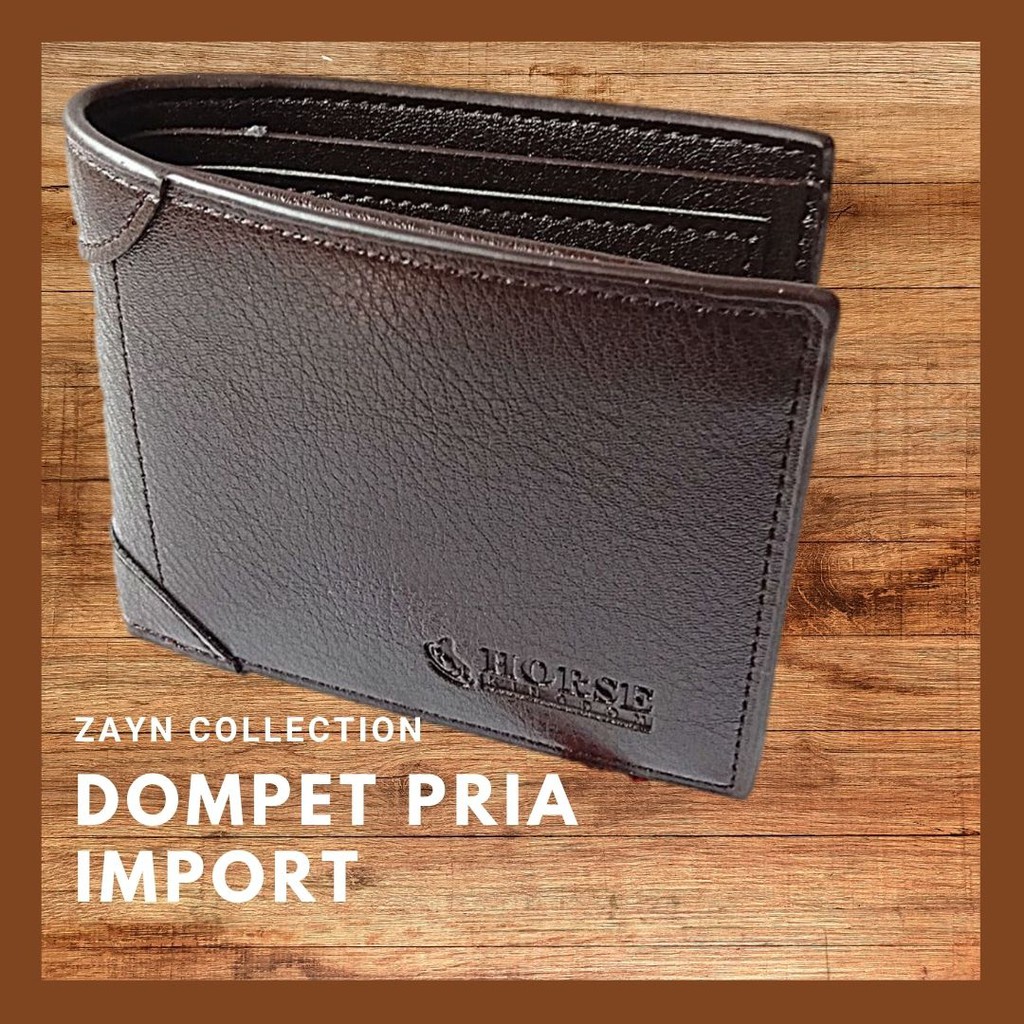 Promo Dompet Kulit Pria Impor Horse Imperial Model Lipat Pendek Leather Kulit Premium  Coffee