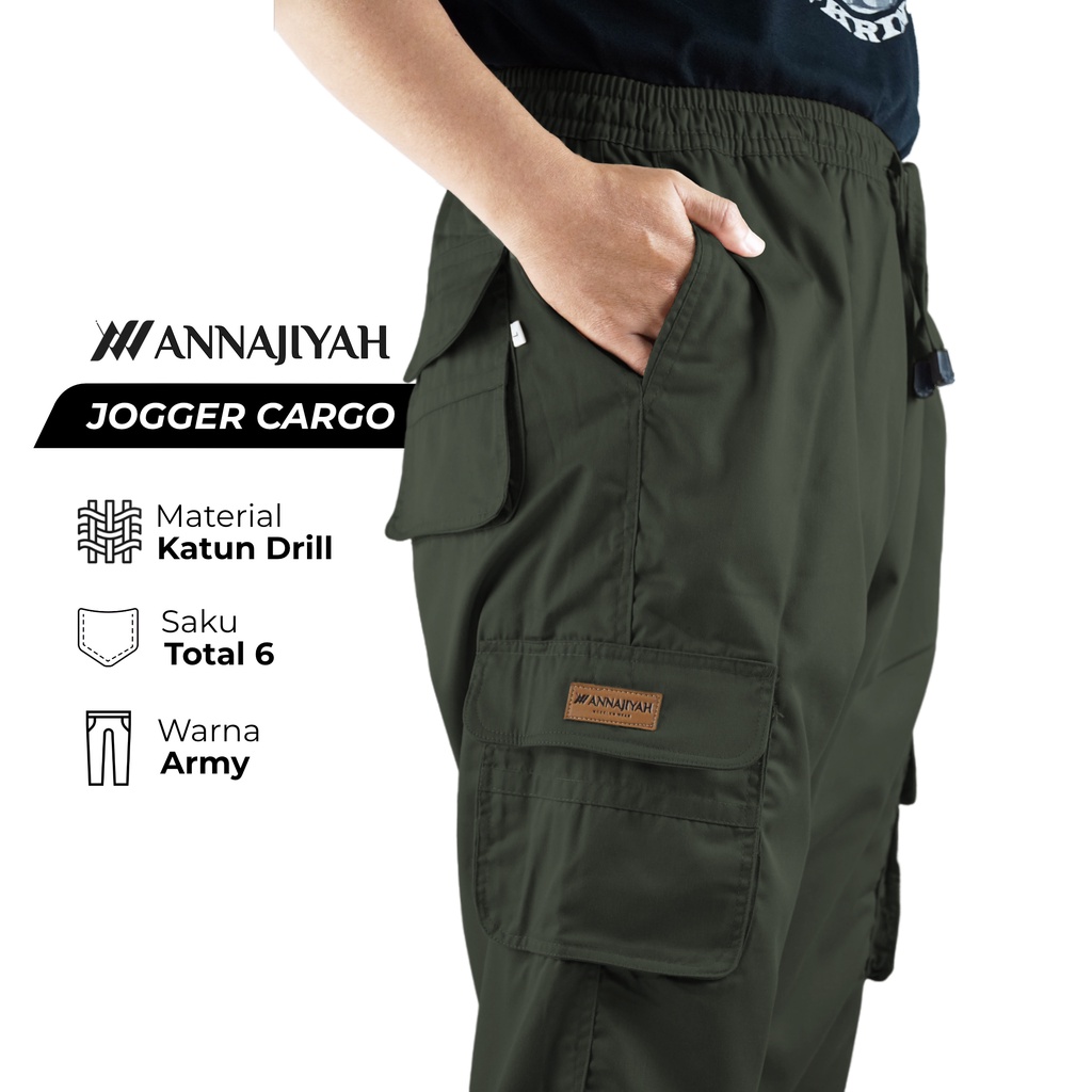 Celana Sirwal Jogger Cargo Cingkrang Laa Isbal untuk Ikhwan Model Outdoor