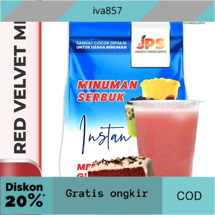 

PROMO Bubuk Minuman Red Velvet Mix Powder Instan JPS Gula GRATIS ONGKIR