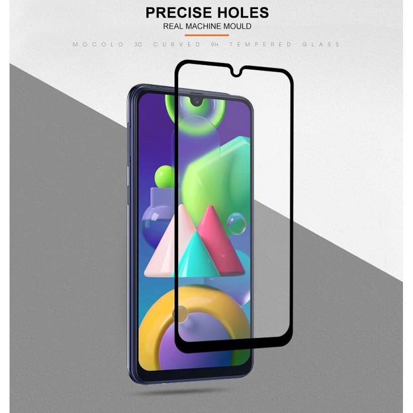 Mocolo Samsung M11 M21 M31 M51 Tempered Glass Full Screen Cover Edge Guard Oleophobic