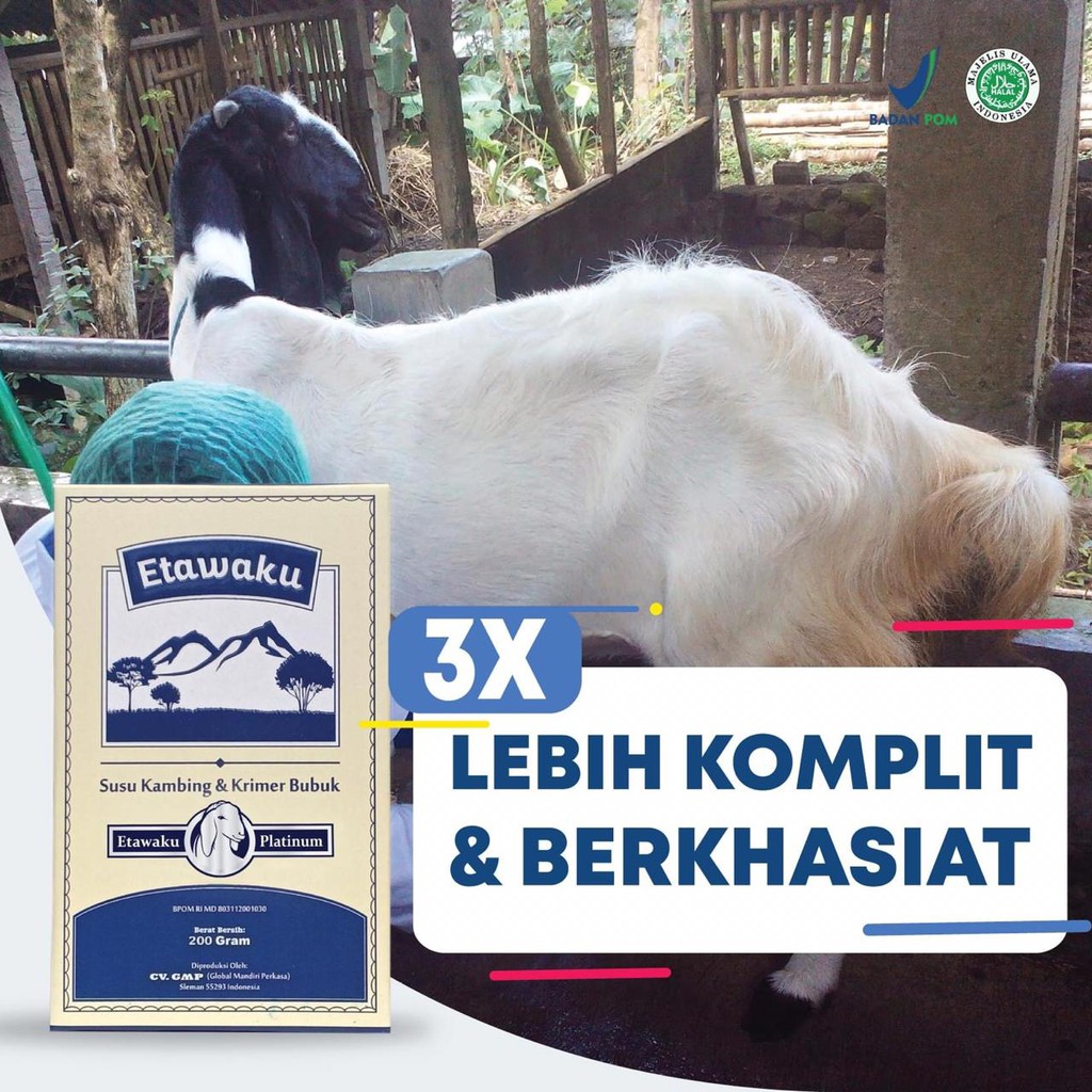 (READY STOCK) Etawaku Platinum - Susu Kambing Etawa Tinggi Kalsium &amp; Rendah Gula Bebas Alergi &amp; Tulang Kuat Lancarkan Sistem Pencernaan Tingkatkan Kekebalan Imunitas Tubuh Isi 200gr