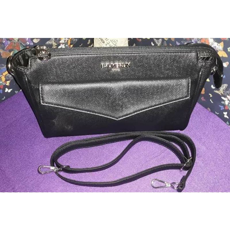 Tas Sling Wanita Preloved Hitam BrunBrun Paris