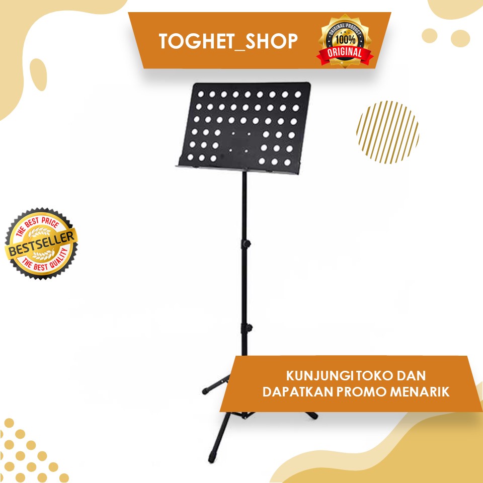 Stand Penyangga Partitur Sheet Musik Standf Buku Musik Stand Buku Lagu Stand Lipat Fleksibel