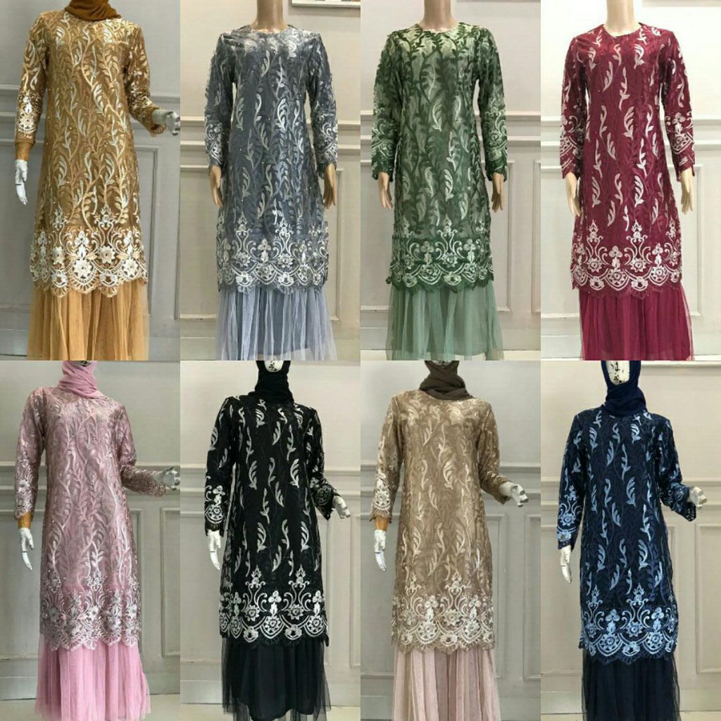 Set Gamis Tulle Tutu Aneka PIlihan Warna Cantik