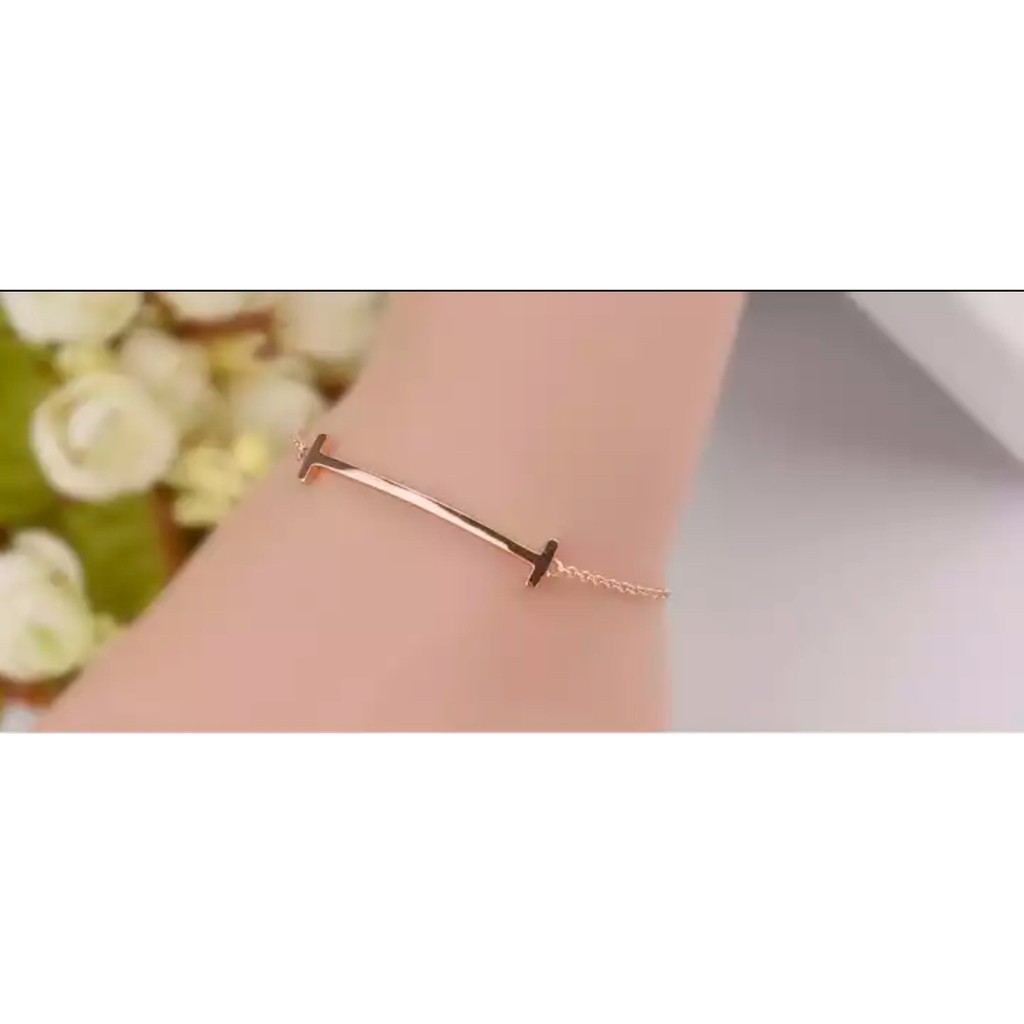 Gelang Rantai Titanium Model Smile Polos Tersedia Warna Rosegold, Gold dan Silver