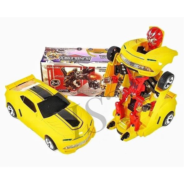 Mainan Anak Mobil Baterai transformer Bumblebee 2 in 1 Besar