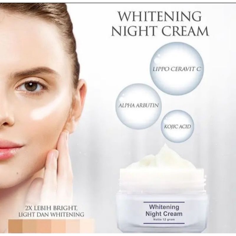 Whitening Night Cream Ms Glow Original/ Cream Malam Whitening Ms Glow