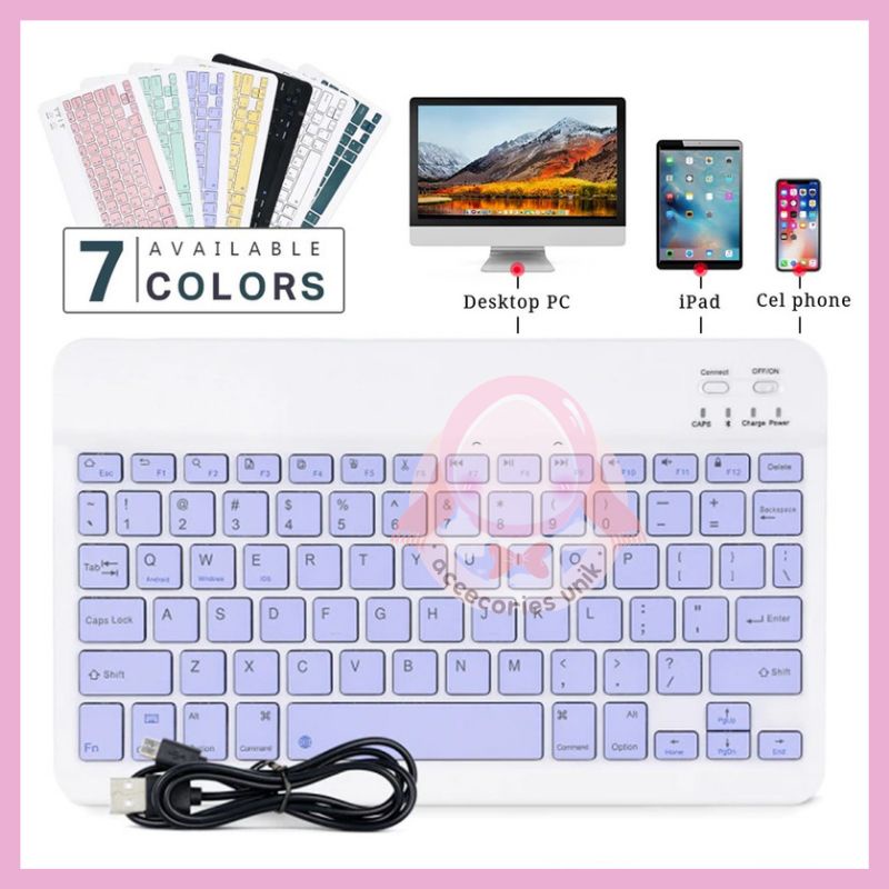 Wireless Bluetooth Keyboard 10 Inch Slim Thin Portable For Windows / IOS / Android