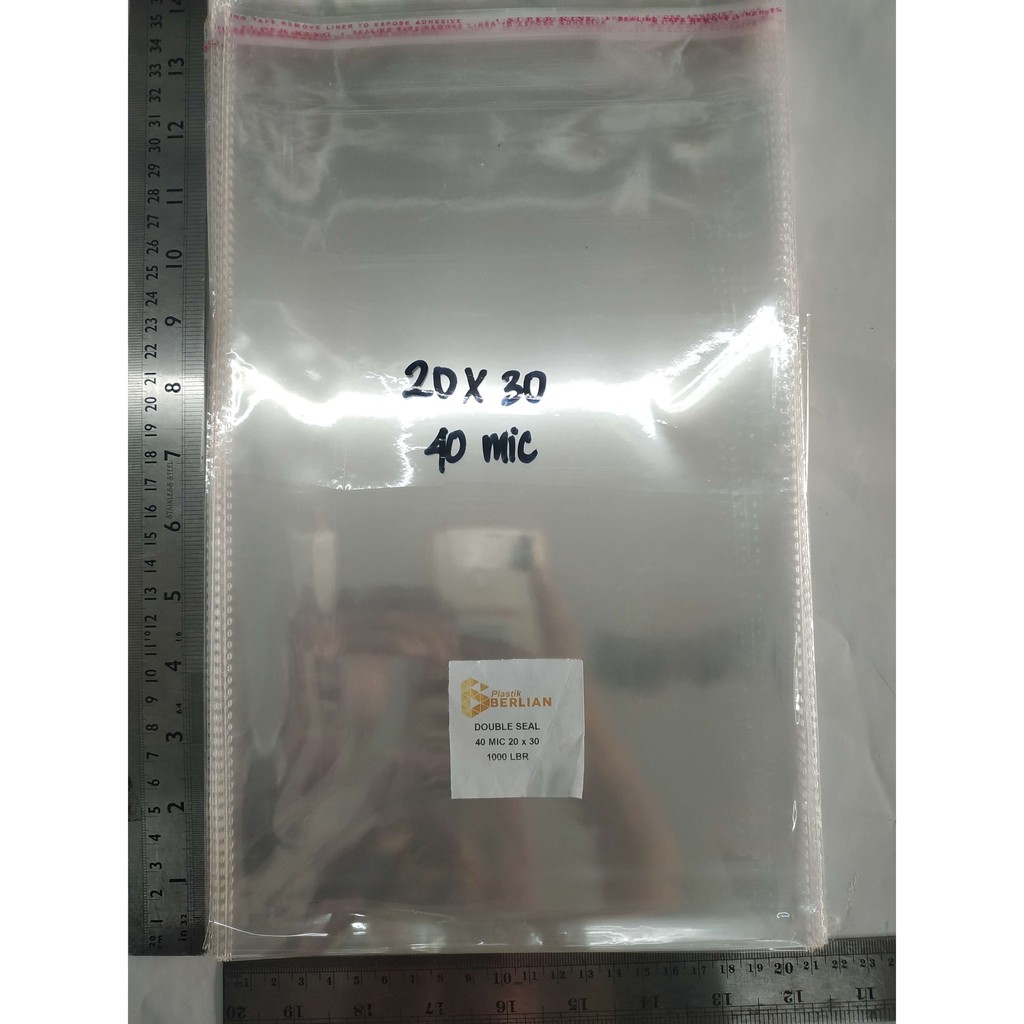 

20 x 30 cm Plastik OPP TEBAL Double Seal (100 lbr) (lem/seal)