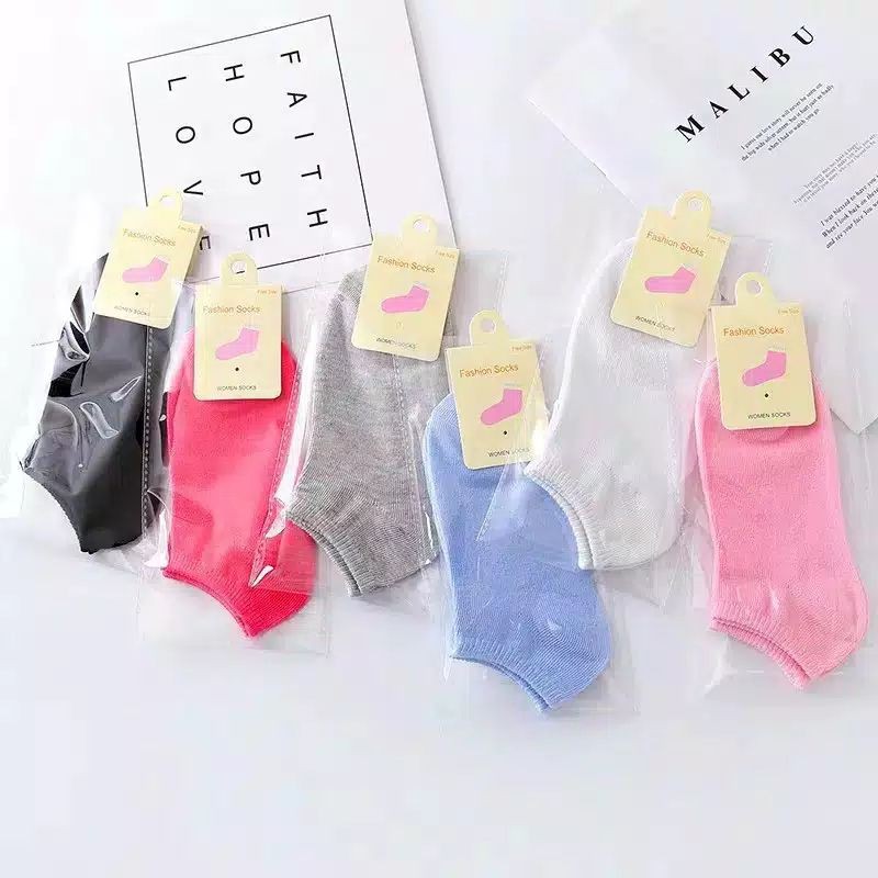 Kaos Kaki Polos Semata Kaki Kaos Kaki Ankle Bahan Spandex Lembut Cute Short Socks