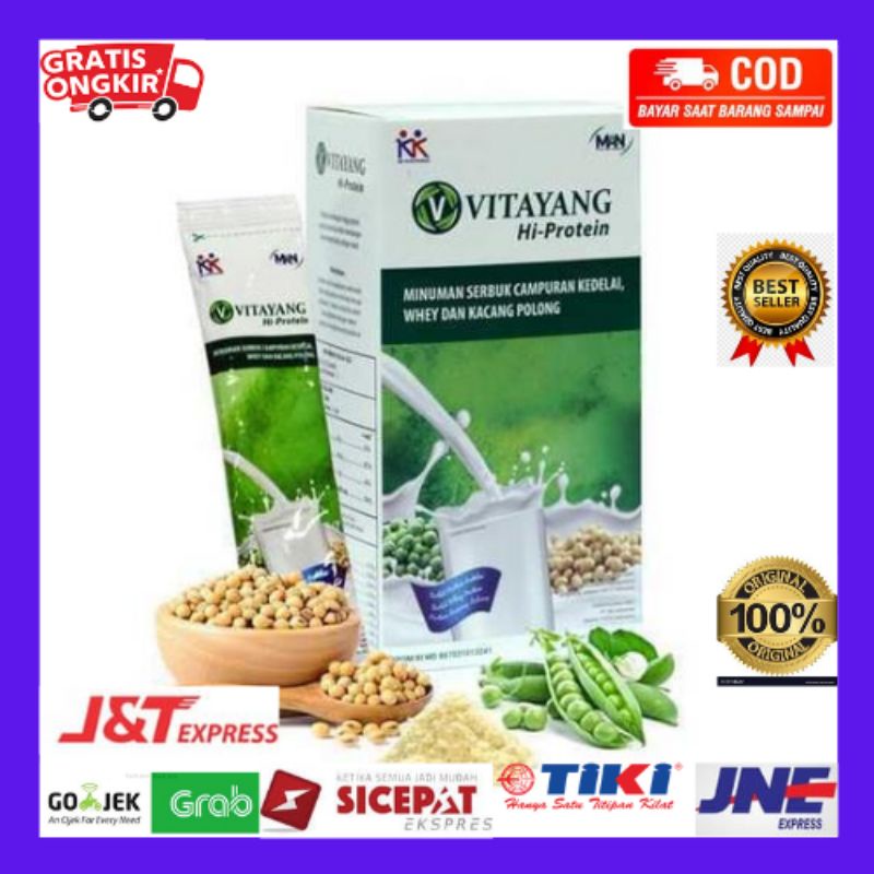 Vitayang Hi Protein Kombinasi Isolat Whey Protein Kedelai Kacang Polong Alami KK Indonesia Original
