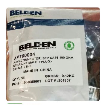 CONNECTOR METAL RJ 45 CAT6 MERK BELDEN - ECERAN