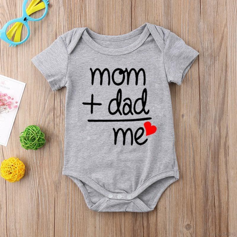 Kaos Jumper Bayi Kaos MOM DAD ME Import Usia 0 - 12 Bulan - Jumper Bayi Abu - Jumper Bayi Lucu SALE