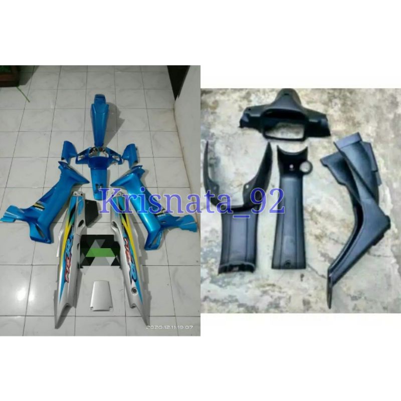 Cover full set body halus kasar fiz r warna biru silver