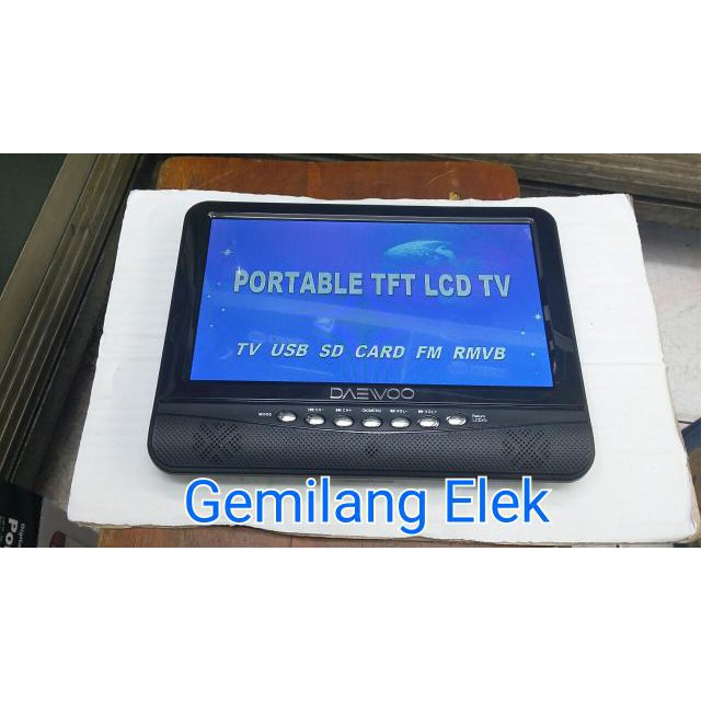 EMANG OKE TV PORTABLE MONITOR 9 5 DAEWOO RECHARGEABLE BATERAI