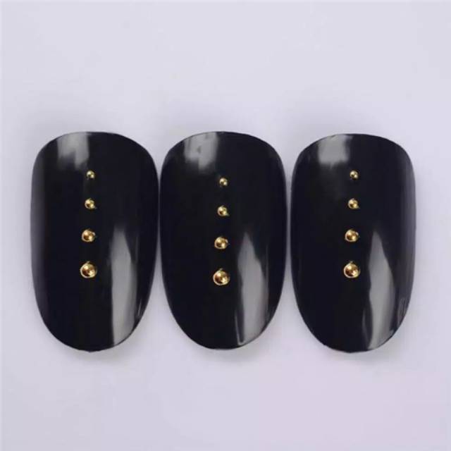 12 set half pearl gold metalic / nail art decoration