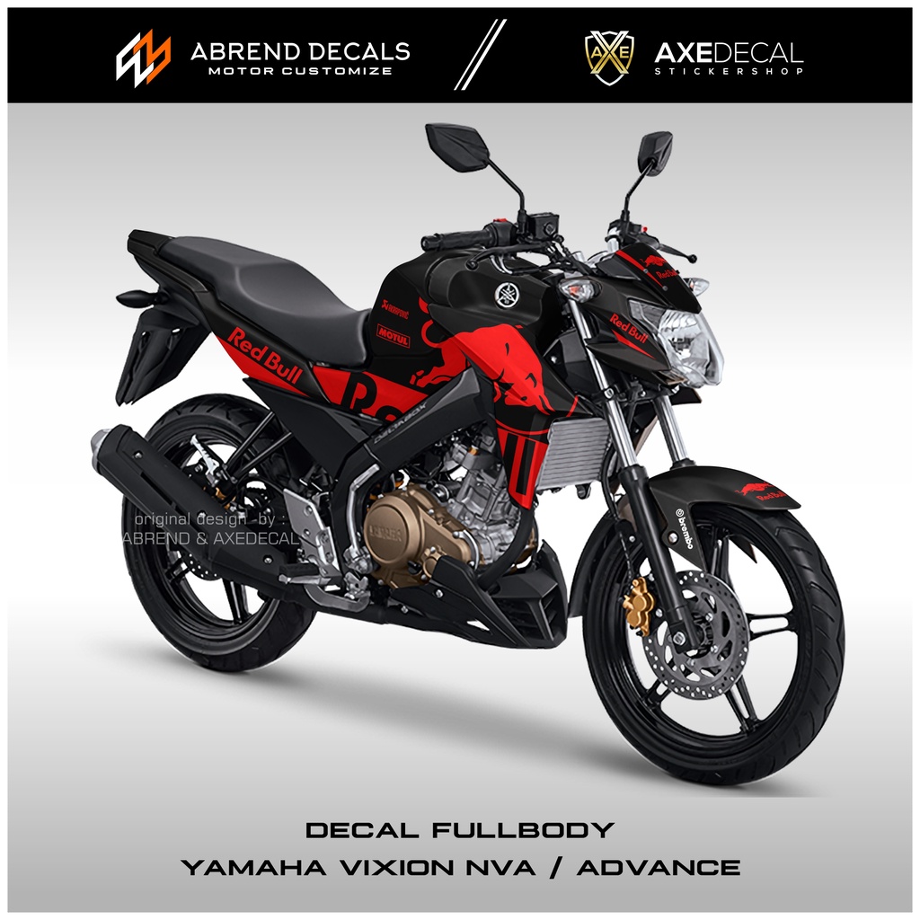 DECAL FULLBODY VIXION NVA REDBULL / STIKER MOTOR YAMAHA VIXION ADVANCE / STOCK DECAL