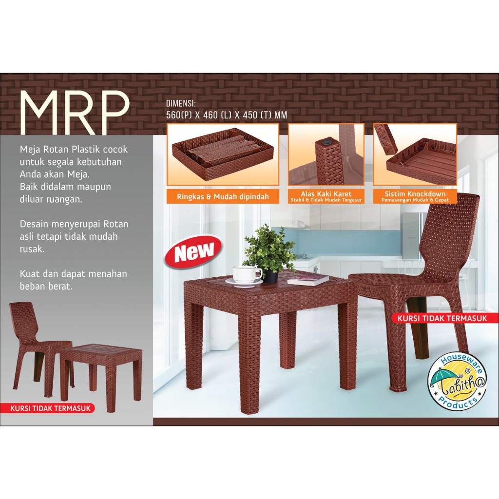 Meja Tamu / Teras Coffee Table Plastik MRP - Tabitha