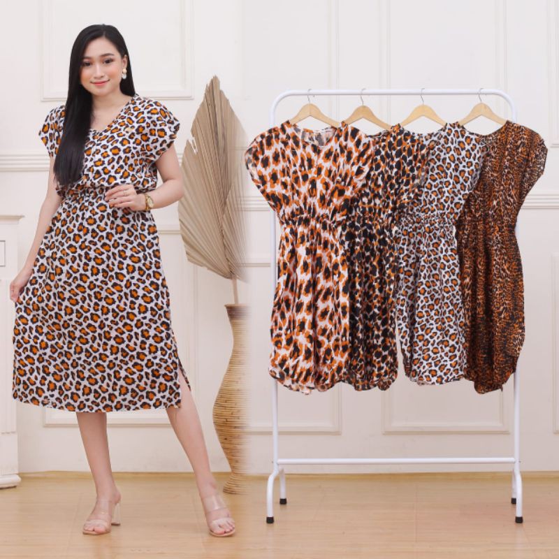 Daster manohara macan leopard resleting depan busui daster motif terbaru baju tidur