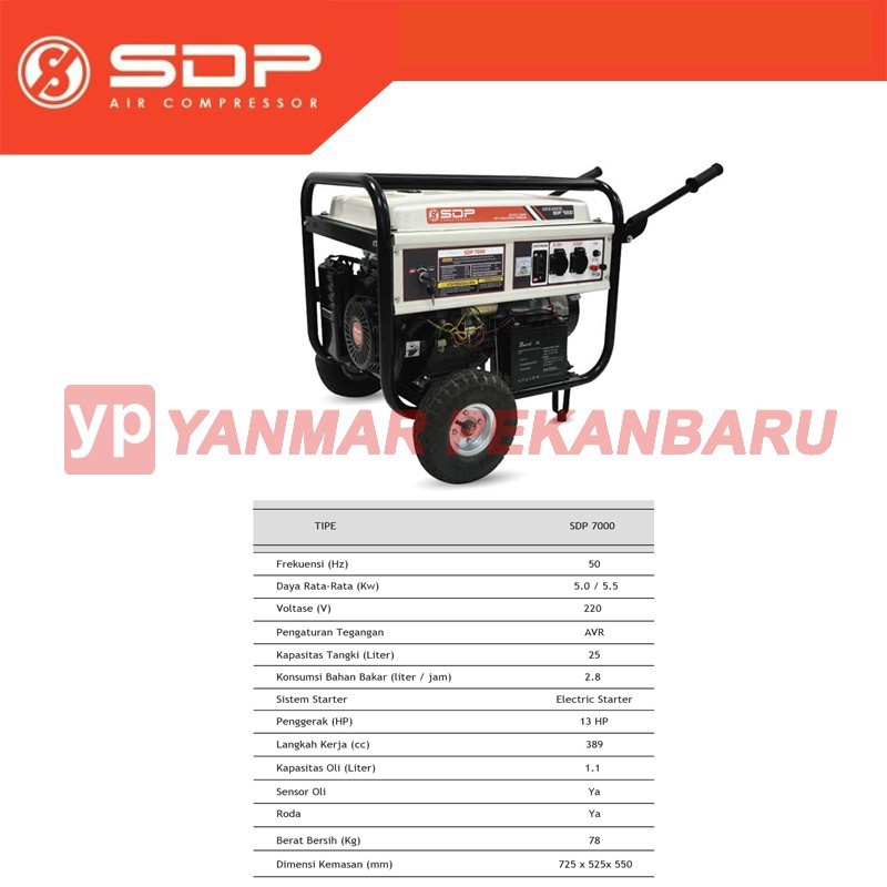 Genset Bensin / Gasoline Generator 5000 Watt SDP 7000