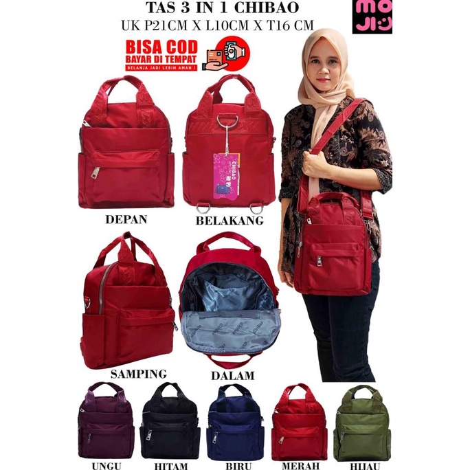 TAS RANSEL CHIBAO WANITA / SELEMPANG / TENGTENG / 3IN1 CHIBAO #0839 Termurah Terlaris