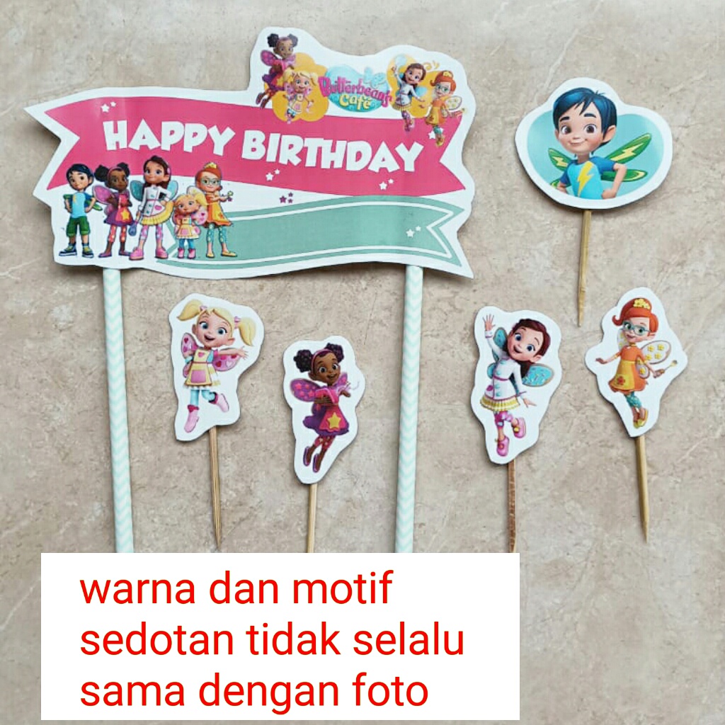 satu set hiasan kue ulang tahun cake topper karakter Roblox Girl