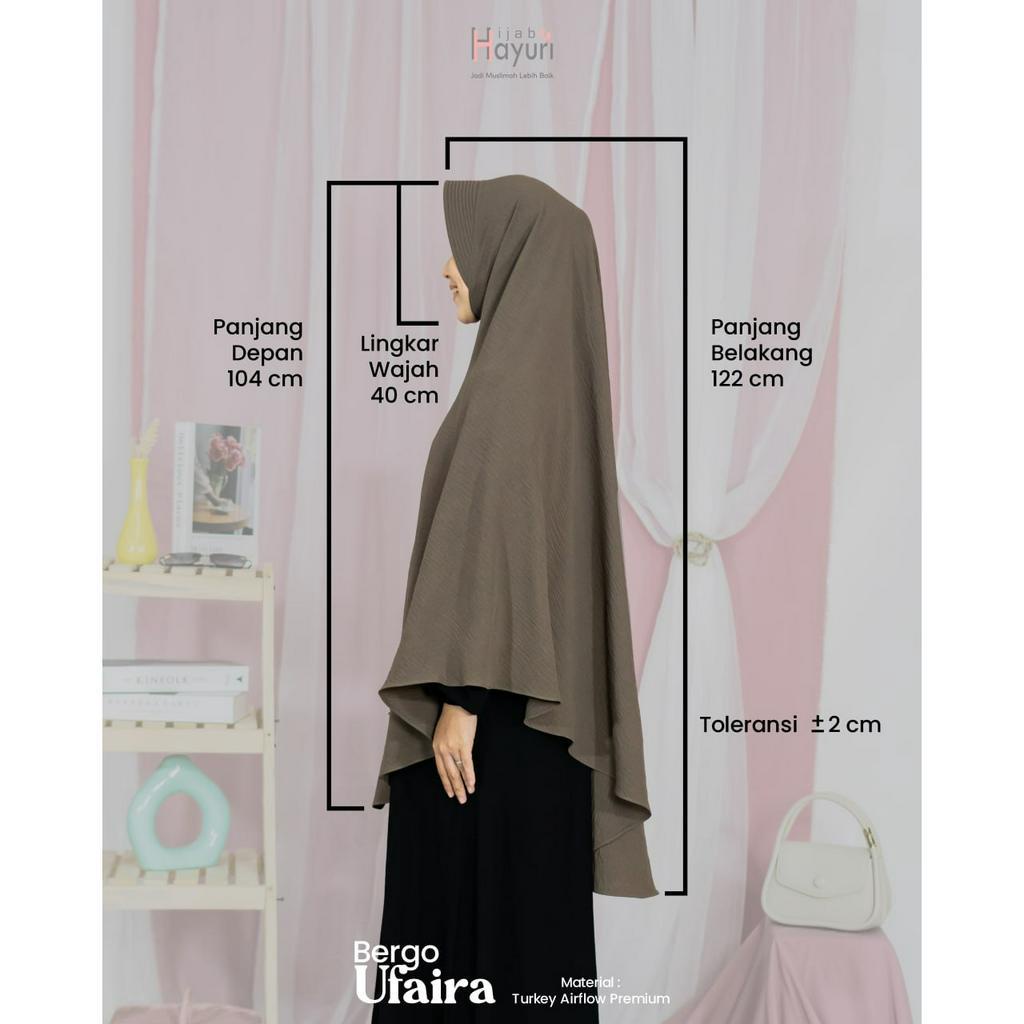 HIJAB HAYURI BERGO UFAIRA PED ANTEM HIJAB INSTAN SYARI ORIGINAL