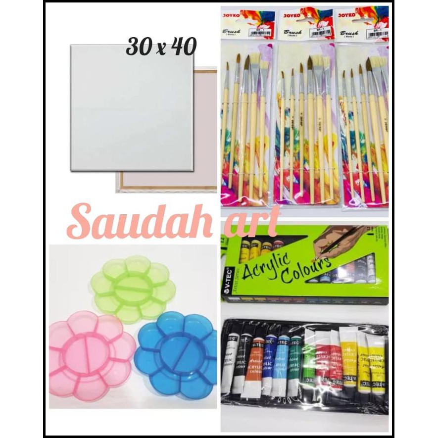 

Cuci Gudang Paket Kanvas Lukis (Kanvas 30X40,Kuas,Palet,Cat Akrilik)