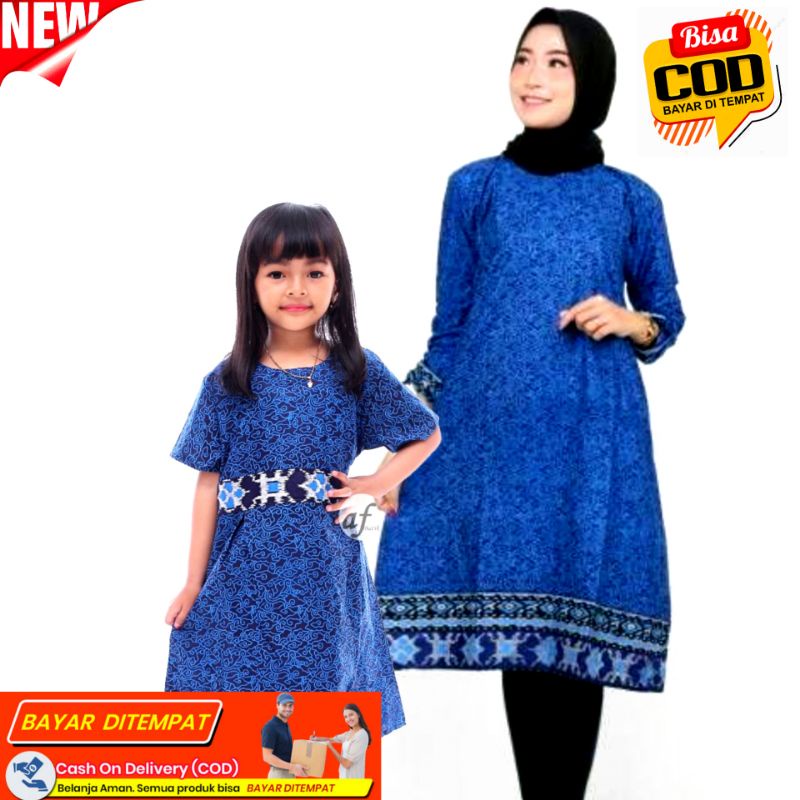 PROMO TERMURAH COUPLE ATASAN BATIK IBU DANA ANAK CEWEK - Set Couple batik ibu dan anak Perempuan Meg