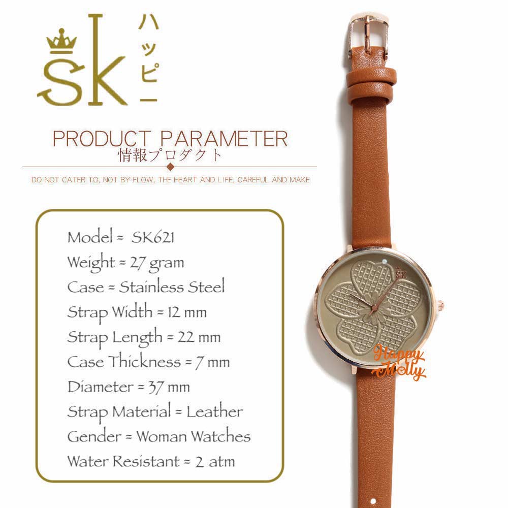 SK Anggrek 3D Jam Tangan Water Resistant Wanita Fashion Strap Leather ( Group ) SK_816