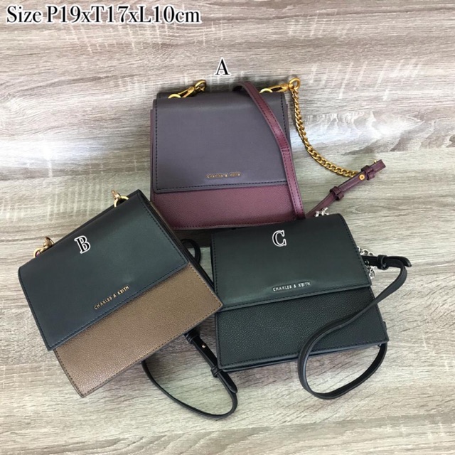Charles & Keith #A003 Turn Lock Crossbody Bag