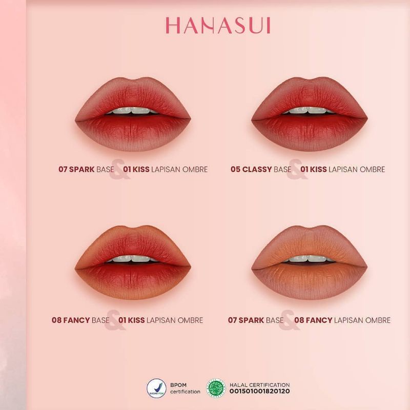 Ombre Hanasui Viral | Paket Ombre Lips Hanasui | Lipcream Boba &amp; Mattedorable | Lipcream Ombre