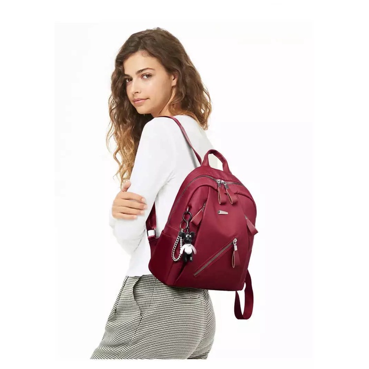 RH BAGS (COD) Tas Ransel Wanita Hangout Mewah Semi Kulit Gendong Wanita Terbaru Kekinian Fashion