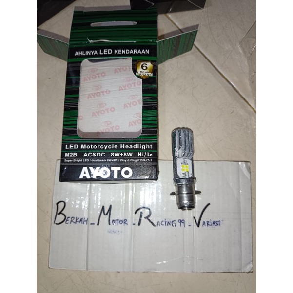Lampu led depan 8 mata ayoto 2 sisi m2b cree original AC/DC h6 T19 BEBEK MATIC TERMURAH PALING TERAN